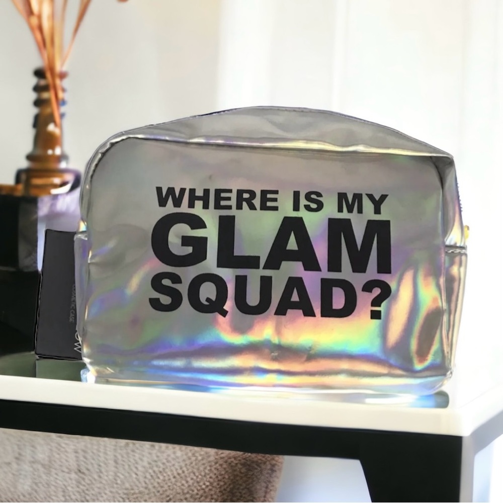 Cosmetic Bag WHERE IS MY GLAM SQUAD? Sliver